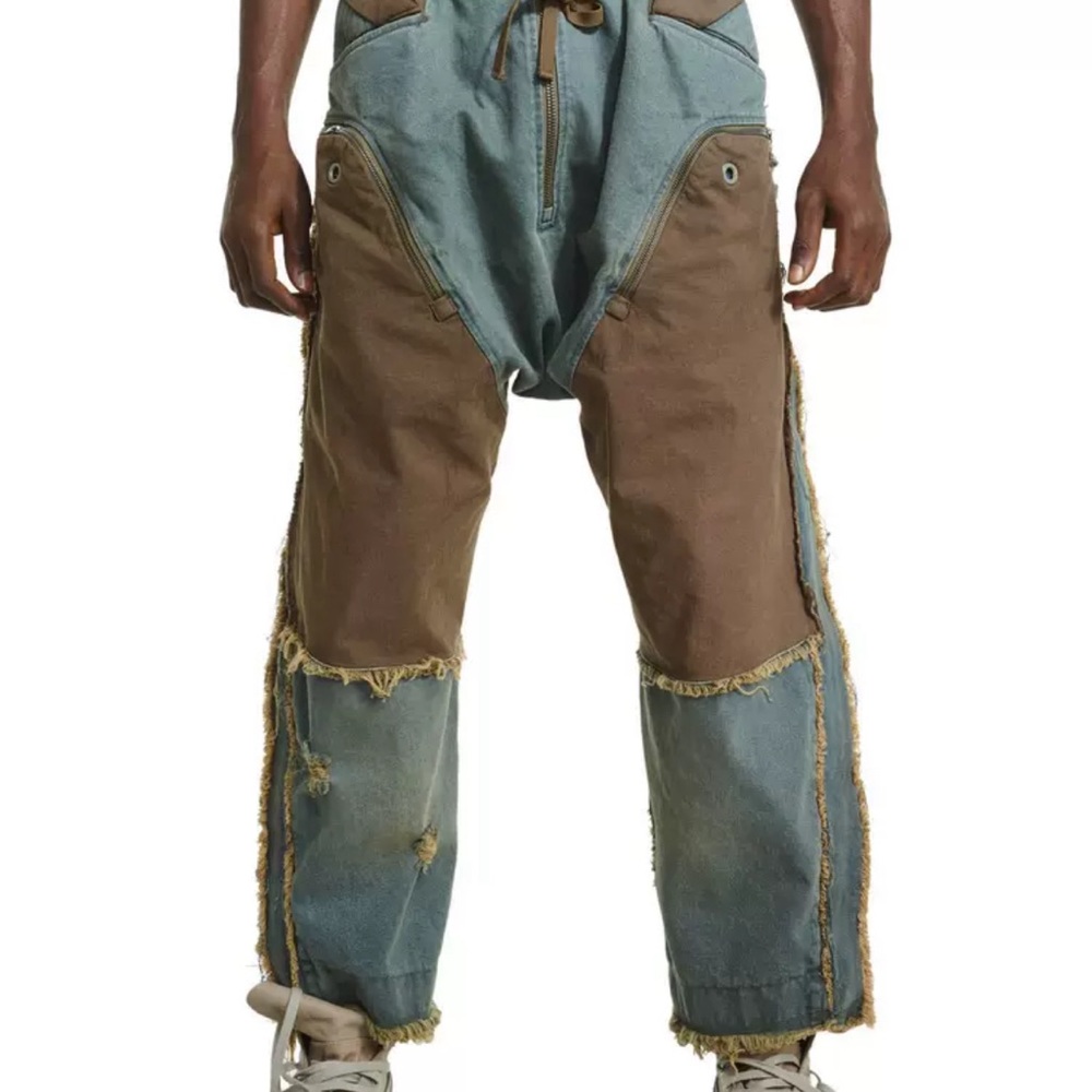 HAMCUS/Contrasting patchwork cargo jeans size L